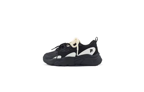 FILA Mars 2 Cushioning Abrasion Resistant Breathable Lightweight Low top Casual Shoes Women's Black