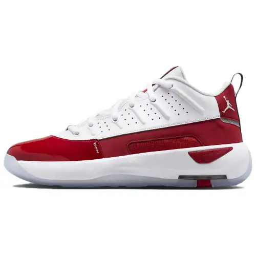 Jordan Max Aura 7 Abrasion Resistant Mid top Casual Shoes Men's White Red