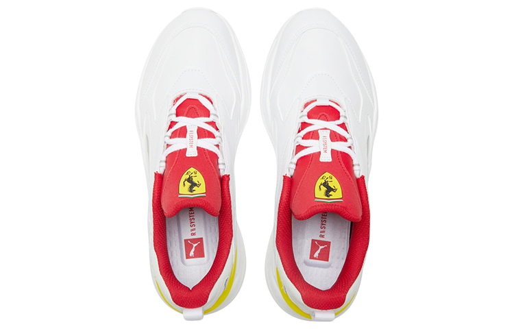 Мужские кроссовки PUMA Ferrari Rs-fast (белый / красный / желтый) — фото 4