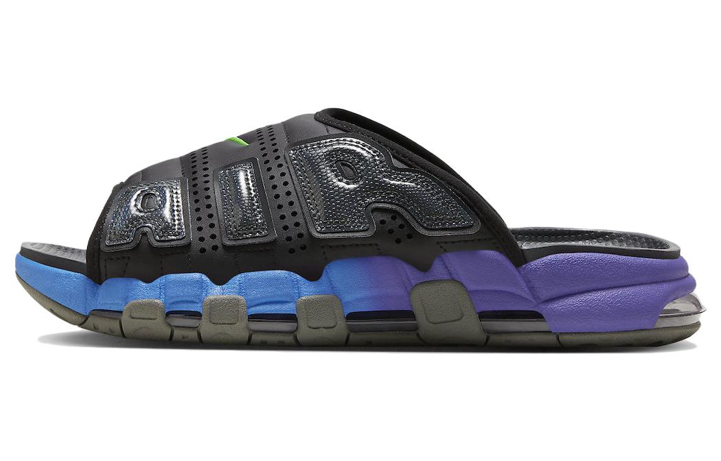Шлепанцы Nike Air More Uptempo (черно-синие)