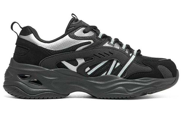 Женские кроссовки Skechers D'LITES 4.0 (черно-серебристые) — Чёрный / серебристый — фото 2