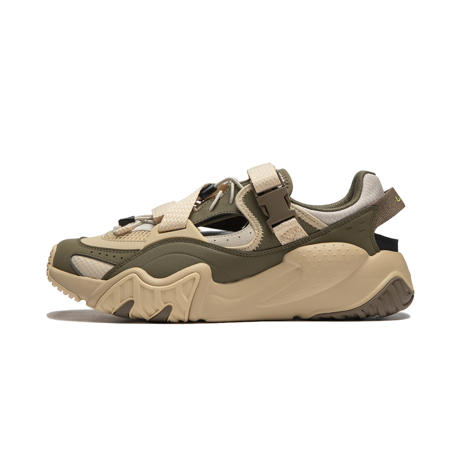 Li Ning Sichuan Cruise Cushioning, Wear Resistant Low top Casual Shoes Men's Green Khaki