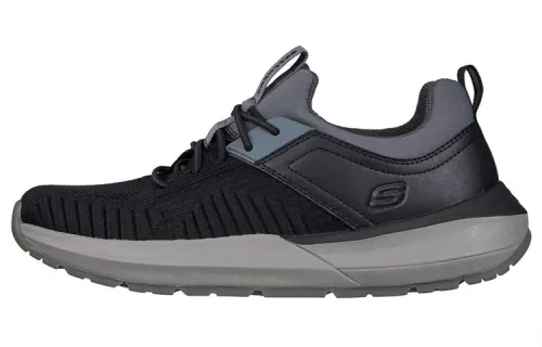 Skechers Neville Carth Textile, Leather Low top Casual Shoes Men's Black