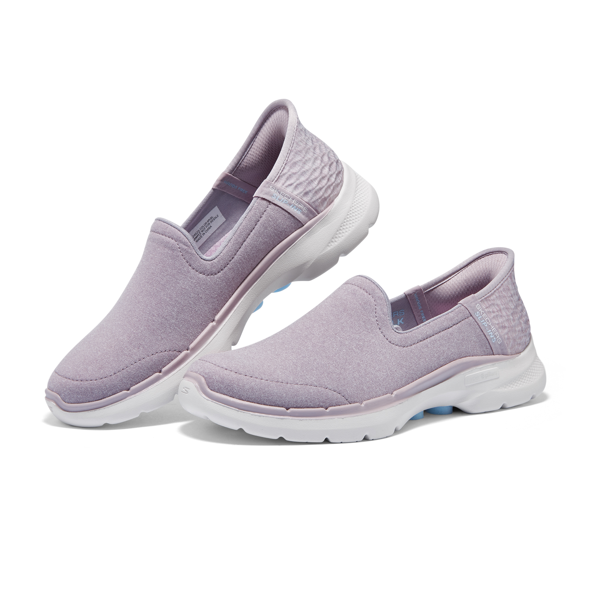 Skechers Go Walk 6 Hands Free Slip Ins Abrasion Resistant Low top Walking Shoes Women’s Light Purple