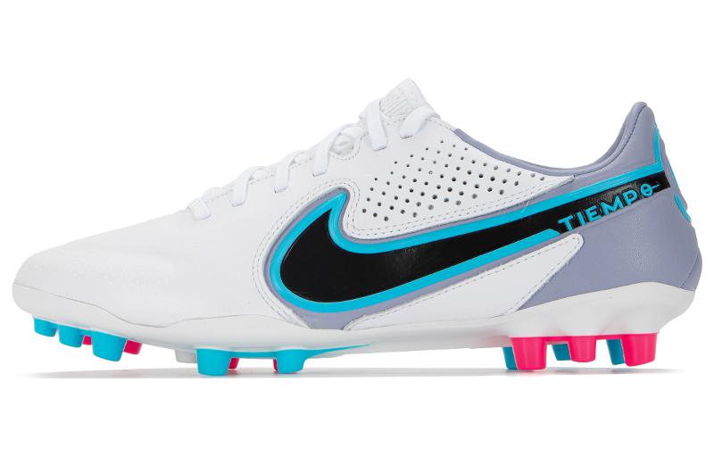 Nike Tiempo Legend 9 Comfortable and practical MG (glue spikes) artificial grass, wear-resistant and lightweight football shoes, men's white and blue pink
