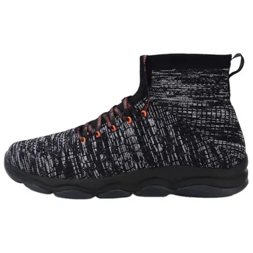 Li Ning Wujie Non slip Lightweight High top Casual Shoes Men's Black Orange
