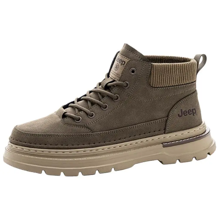Jeep Ankle Length Combat Boots Men's Khaki