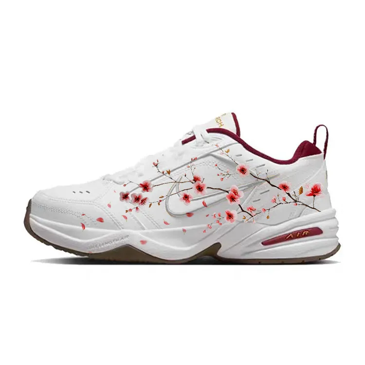 Nike Air Monarch 4 Slip Resistant Abrasion Resistant Low top Casual Shoes Unisex White Pink