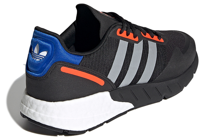 Кроссовки adidas originals ZX 1K (черно-бело-оранжево-синие) — Чёрный / белый / оранжевый / синий — фото 4