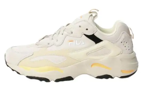 FILA Ray Tracer Abrasion Resistant Low top Casual Shoes Unisex Beige Yellow