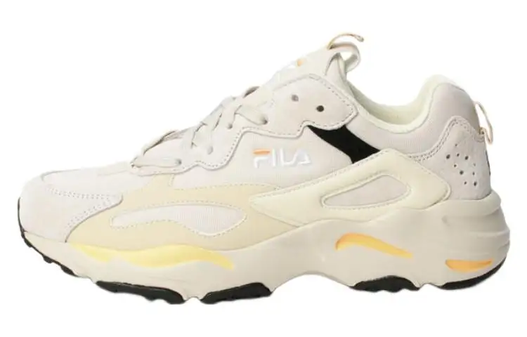FILA Ray Tracer Abrasion Resistant Low top Casual Shoes Unisex Beige Yellow
