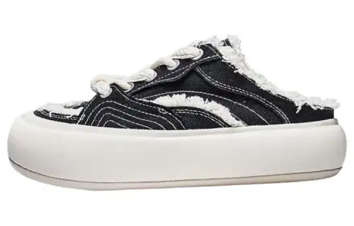 Li Ning Cream Puff Mule Slip Resistant Low top Sports Casual Shoes Women's Black White