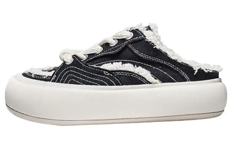 Li Ning Cream Puff Mule Slip Resistant Low top Sports Casual Shoes Women's Black White