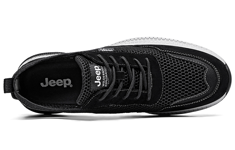 Jeep Mesh Abrasion Resistant Cushioning Low top Casual Shoes Men's Black