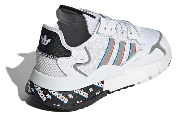 Кеды adidas originals Nite Jogger (белые с черным и серебристым) — Белый / чёрный / серебристый — фото 4