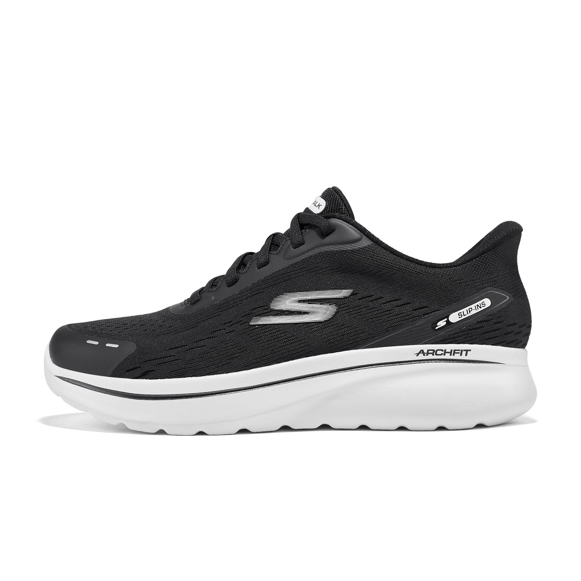 Skechers MEN’S GO WALK Fabric Support Low top Casual Shoes Men’s Black White