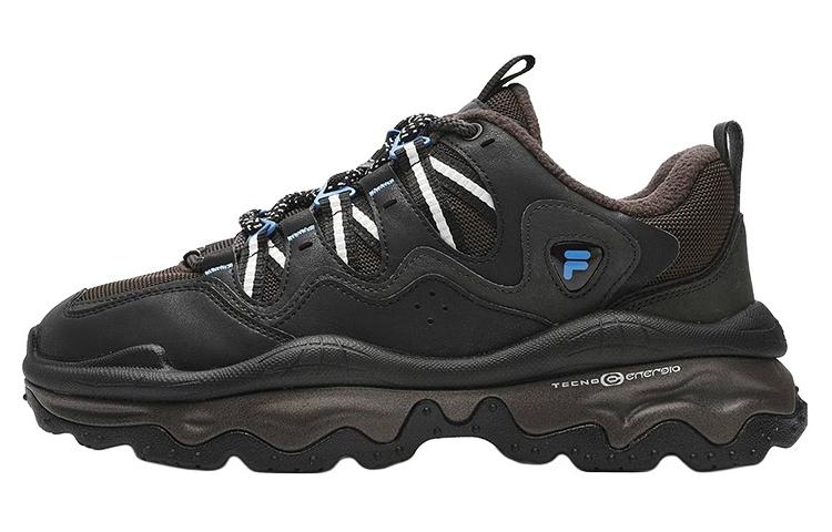 FILA Fusion Textile, Synthetic Leather Cushioning Abrasion Resistant Breathable Low top Casual Shoes Men's Black