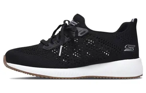 Skechers BOBS SQUAD Mesh Comfortable Breathable And Resilient Low top Casual Shoes Women's Black