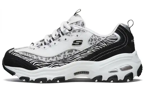 Skechers D'Lites 1.0 Low top Casual Shoes Women's White Gray Black