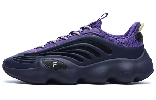 FILA FUSION Fila trendy brand Ray 3 PU fabric synthetic leather sports comfortable low-cut lifestyle shoes men's gray purple