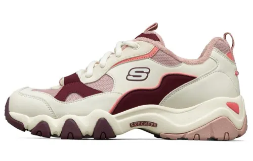 Skechers D'LITES 2.0 Mesh, Artificial Leather Low top Casual Shoes Women's Pink White Red
