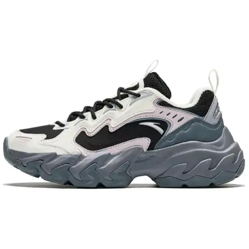 Anta Rock Abrasion Resistant, Breathable, Lightweight Low top Casual Shoes Women's Beige Black Pink
