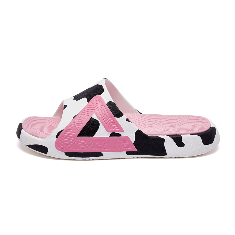 Peak's classic slippers, cow color, versatile for home and leisure, fashionable, comfortable and trendy slippers, same style for men and women, black and white pink