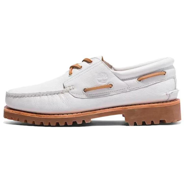 Timberland 3 Eye Lug Handsewn Boat Shoe White