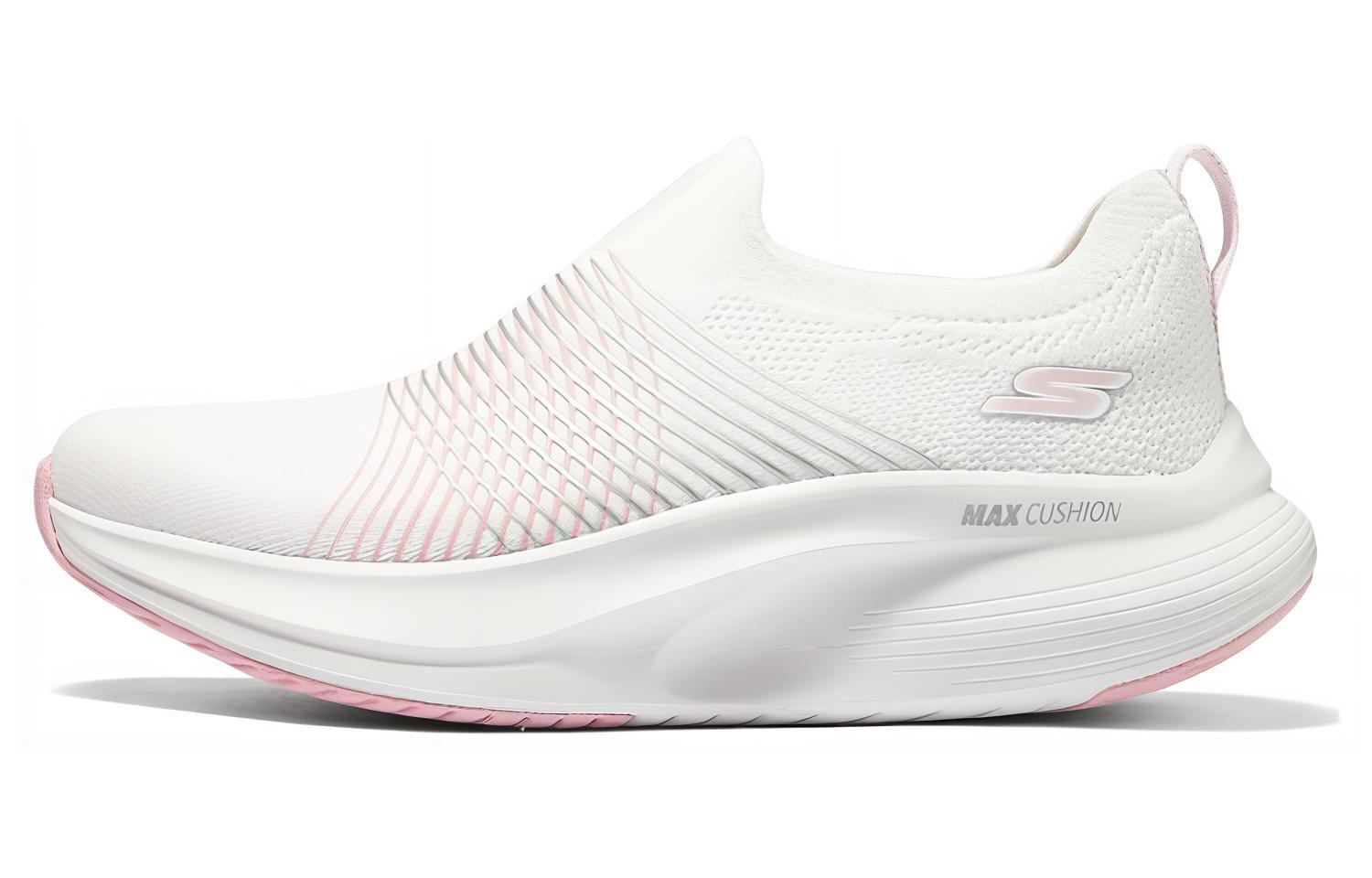 Skechers Skechers GO WALK Max fabric trend wear-resistant rebound low-top lifestyle shoes women's white pink
