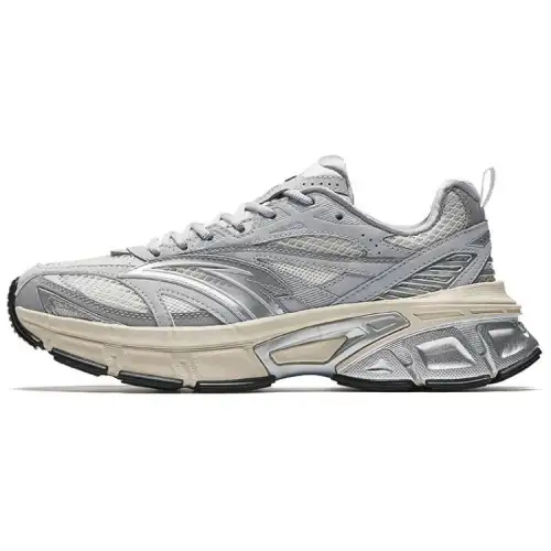 Anta Abrasion Resistant Cushioning Thermal Low top Casual Shoes Women's White Gray Silver