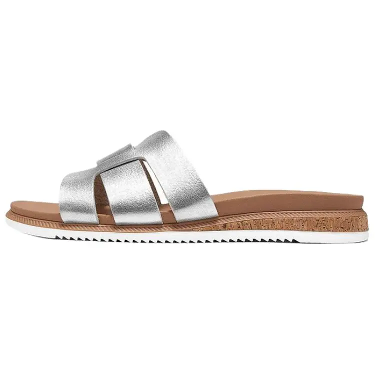 Skechers BOBS Abrasion Resistant Abrasion Resistant Slide Slippers Women's Silver