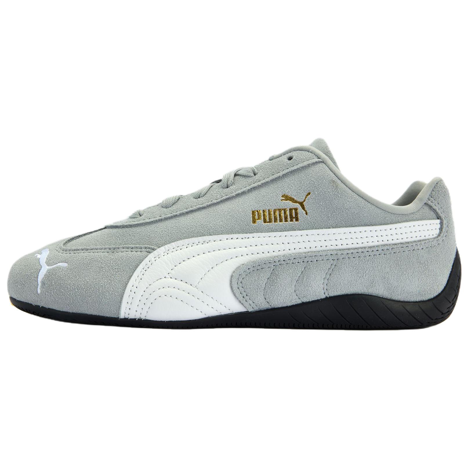 PUMA Puma Speedcat Series Comfortable and Fashionable Racing Thin Sole Moral Training Outdoor Warmth Low-top Lifestyle Shoes Same Style for Men and Women Gray White