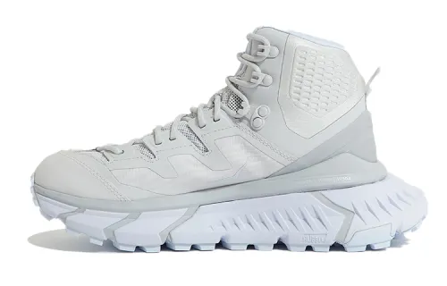 HOKA ONE ONE Tennine fabric synthetic leather lace-up non-slip wear-resistant breathable high-top lifestyle shoes men's white