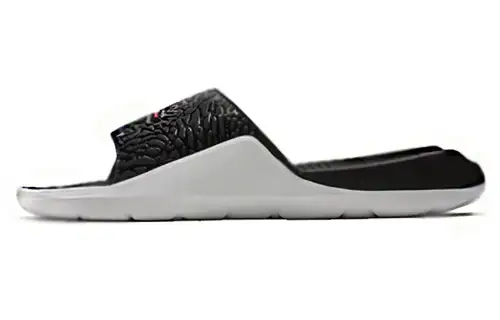 Air Jordan Hydro 7 V2 Black Red Burst Crack Slippers 'Black'