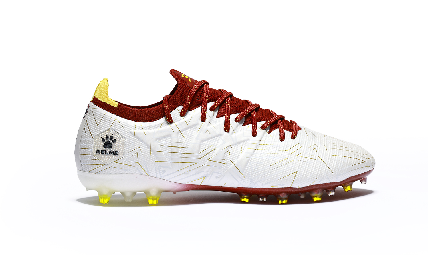 KELME Lightning 3.0 MG Multi Ground Slip Resistant Abrasion Resistant Soccer Shoes Unisex White Gold