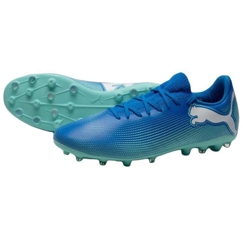 PUMA FUTURE 7 PLAY MG Multi Ground Artificial Turf Breathable Soccer Shoes Men’s Blue White