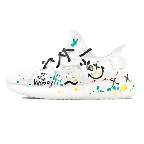 Adidas Originals Yeezy Boost 350 V2 Abrasion Resistant Abrasion Resistant Low top Casual Shoes Unisex White