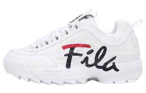 FILA Cross Training Disruptor 2 Synthetic Leather Low top Sports Casual Shoes Women's White Korean Style