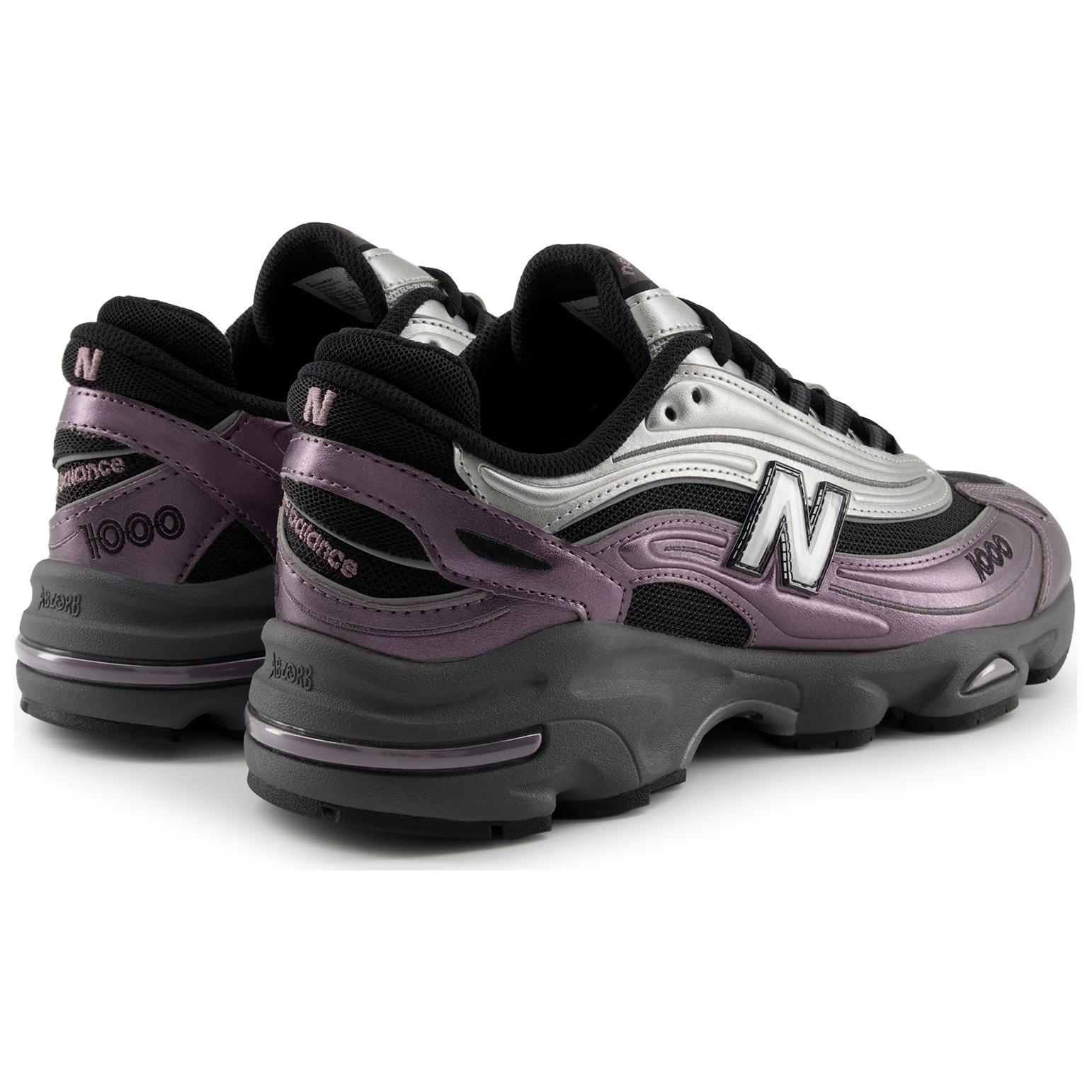 Кроссовки New Balance 1000 (фиолетово-серебристо-черные) — фото 4