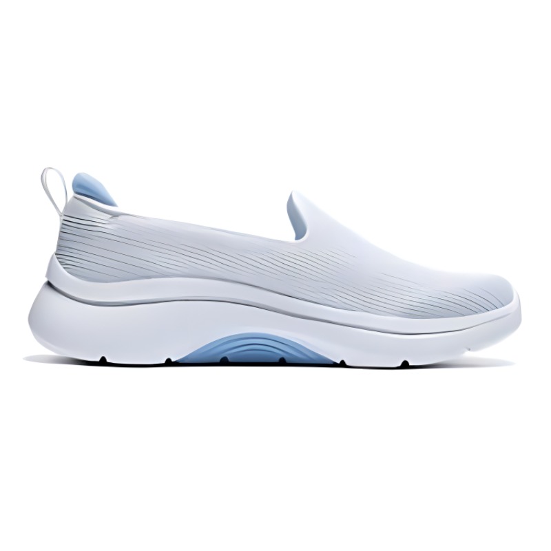 Skechers Mesh, Textile Cushioning Abrasion Resistant Breathable Low top Casual Shoes Women’s White Blue