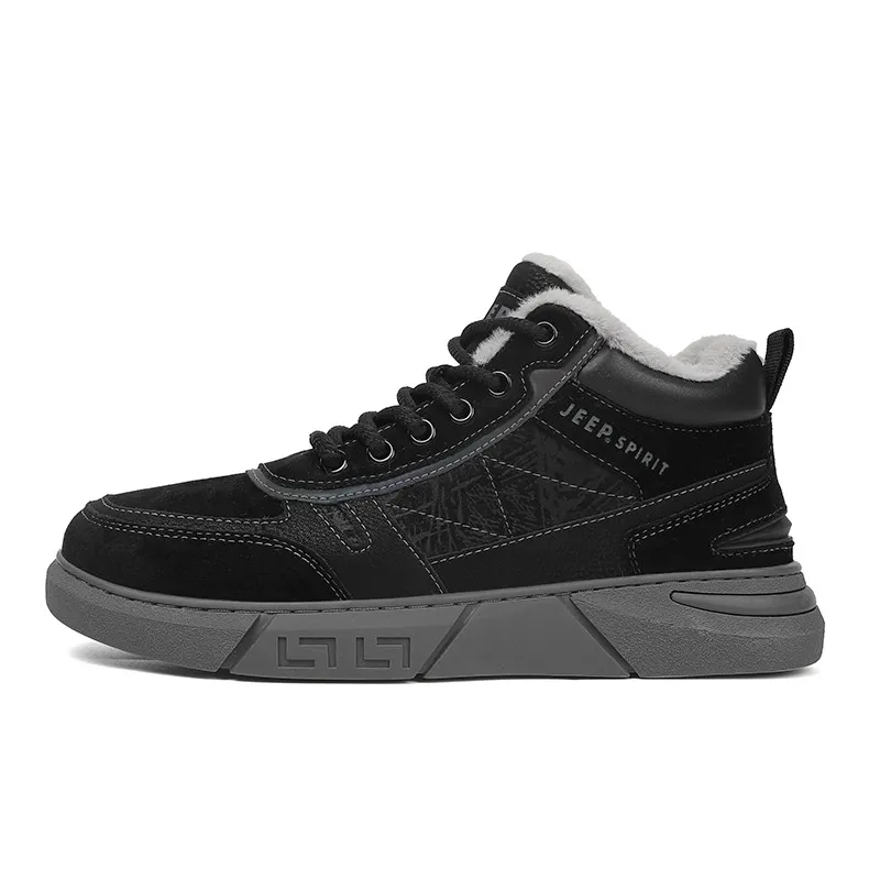 JEEP SPIRIT Thickened And Fleece Lined, Comfortable, Cold Resistant, Slip Resistant, Abrasion Resistant High top