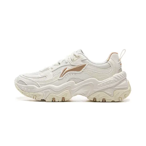 Li Ning Brown Sugar Slip Resistant, Abrasion Resistant, Breathable Low top Casual Shoes Women's White