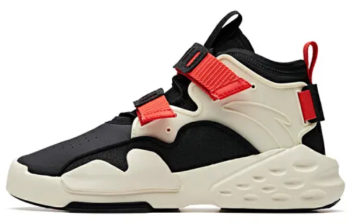 Anta Bastard Fleece Lined Casual Thermal Slip Resistant Mid top Skateboard Shoes Men's Black White Red