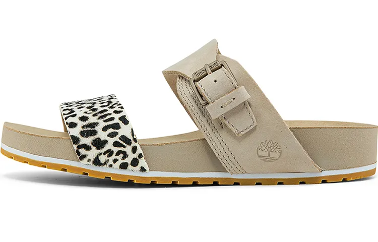 Timberland Casual Slippers Women's Leopard Print Beige
