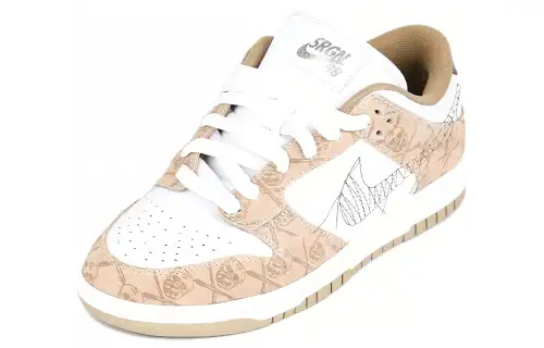 THE SHOE SURGEON x Nike Dunk SB Comfortable Slip Resistant Low top Casual Shoes Men's Brown White