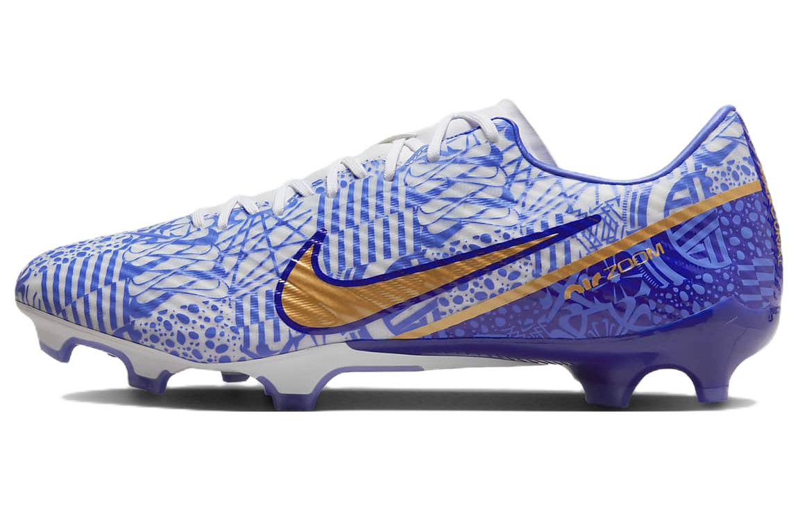 Nike Zoom Vapor 15 Academy CR7 round toe lace-up MG (glue spikes) shock-absorbing, non-slip and wear-resistant multi-field football shoes, men's blue and white