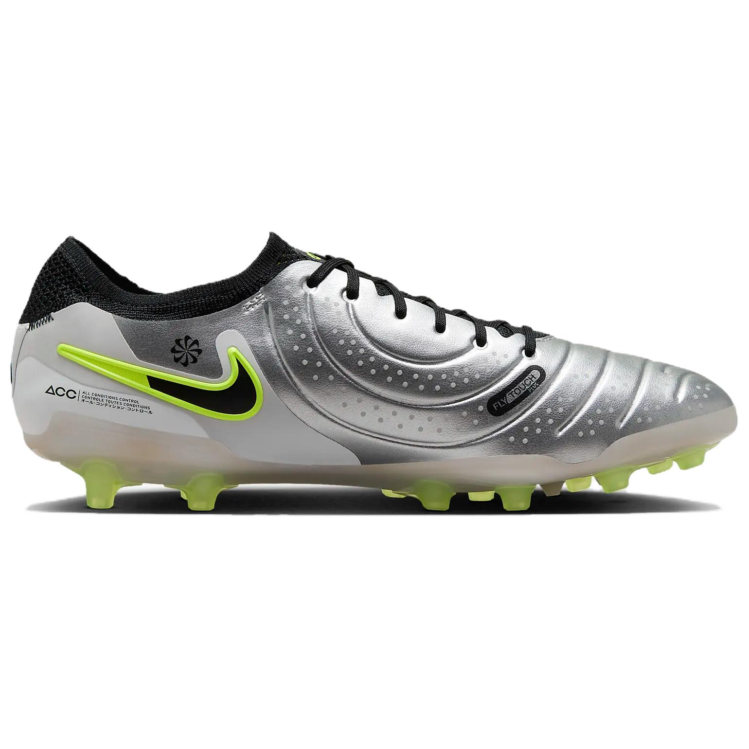 Nike Tiempo Legend 10 Elite AG Pro Metallic Silver Volt Black