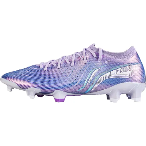 Li Ning Swift Shadow 3 FG Firm Ground Artificial Turf Cushioning Abrasion Resistant Soccer Shoes Men's Blue Purple