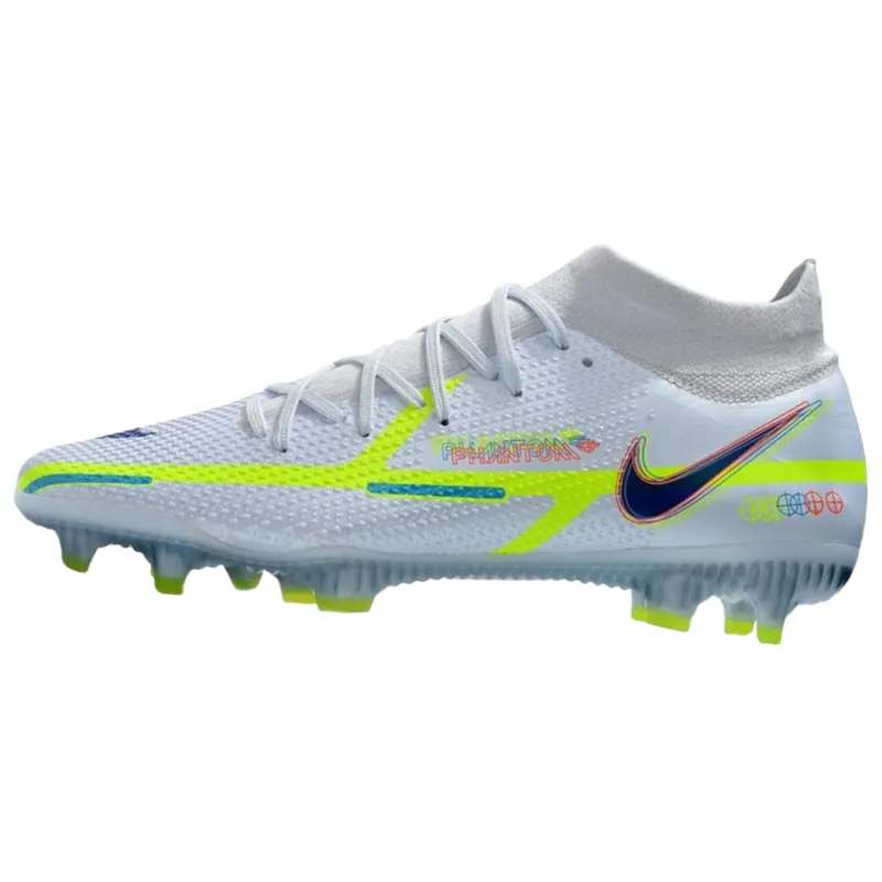Nike Phantom GT2 AG Artificial Ground Slip Resistant Abrasion Resistant Soccer Shoes Men's Gray Neon Yellow