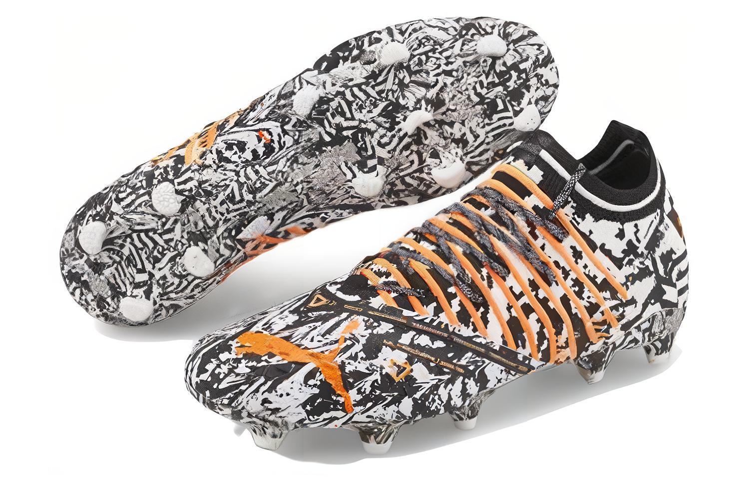 Мужские кроссовки PUMA Future 1.3 Teaser (черно-бело-оранжевые) — Чёрный / белый — фото 3